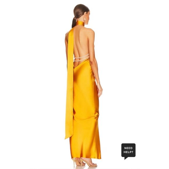 Khanums x REVOLVE Kara Pearl Trim Maxi Dress Yellow - Picture 4 of 7